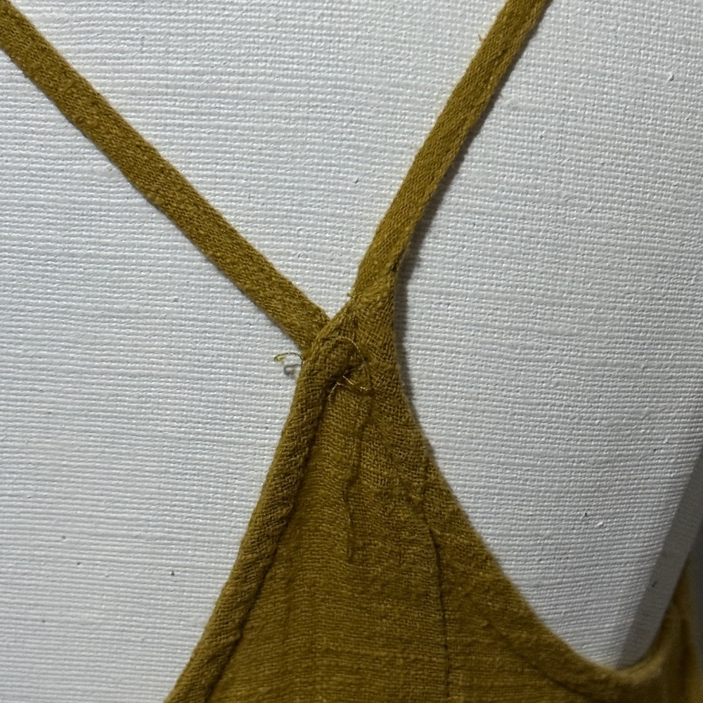 100% Cotton Lush Brand Skater Style Strappy Dress-Sz S-Chartreuse-GUC - Picture 11 of 16